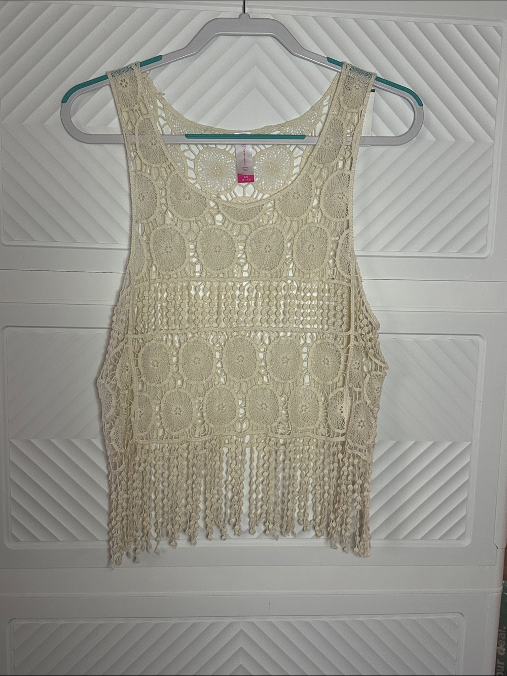 No boundaries Cream Crochet Fringe Camisole
